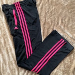 Adidas Black with Pink Strips Joggers Sweatpants